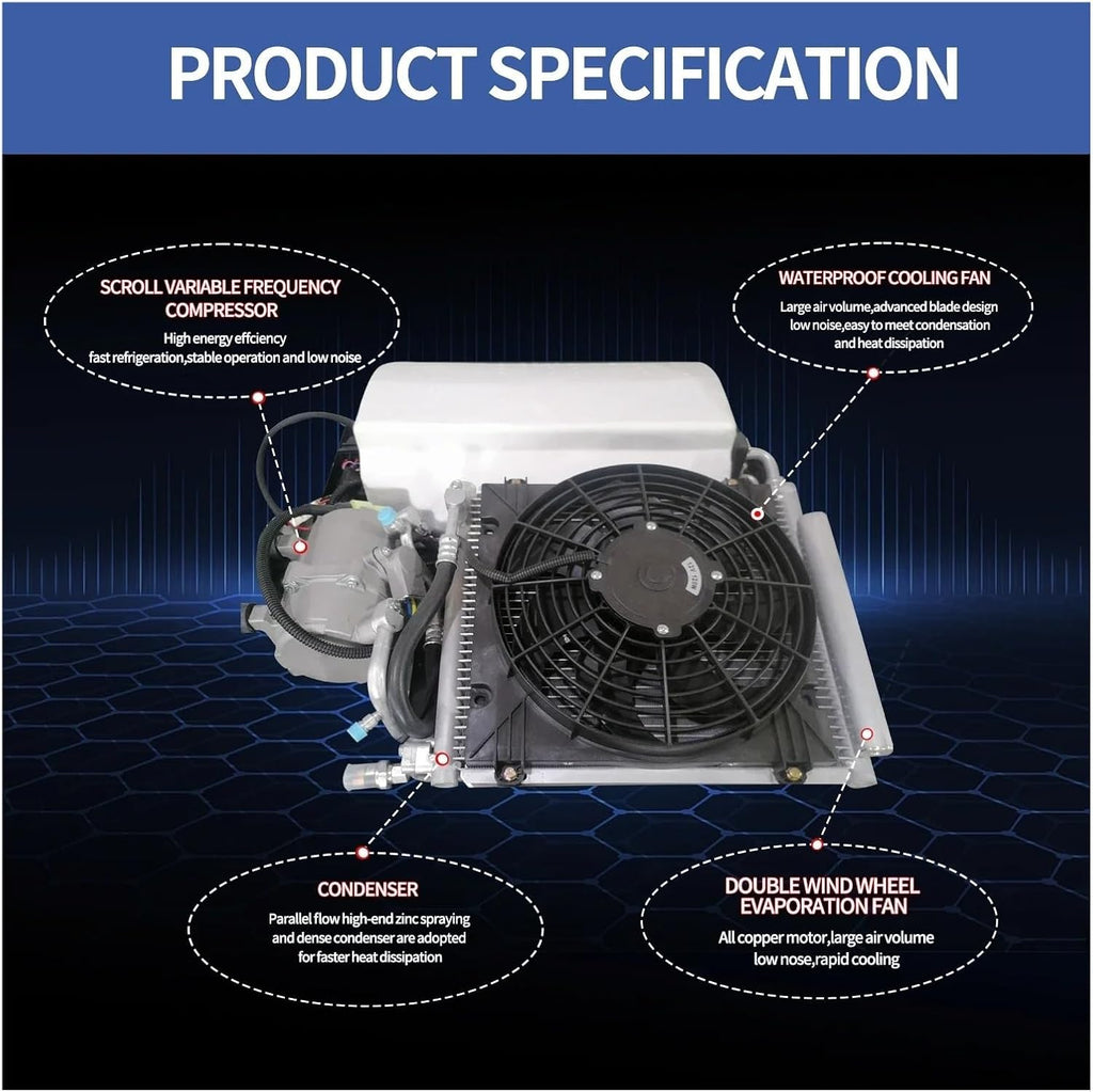 Rooftop Air Conditioner Electric RV 12V&24V Heat&Cool Roof Air Conditioner Rooftop Car Parking Ac for Truck Camper Van Caravan