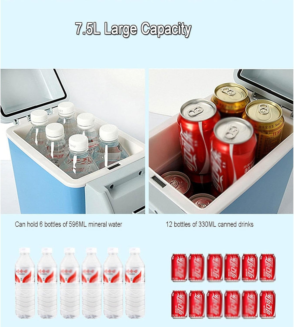 Mini Car Refrigerator Portable Electric Cooler and Warmer Car Fridge 12 Volt Small Refrigerator for Christmas's Day Gift, Skincare, Beverage, Food, Home, Office and Car