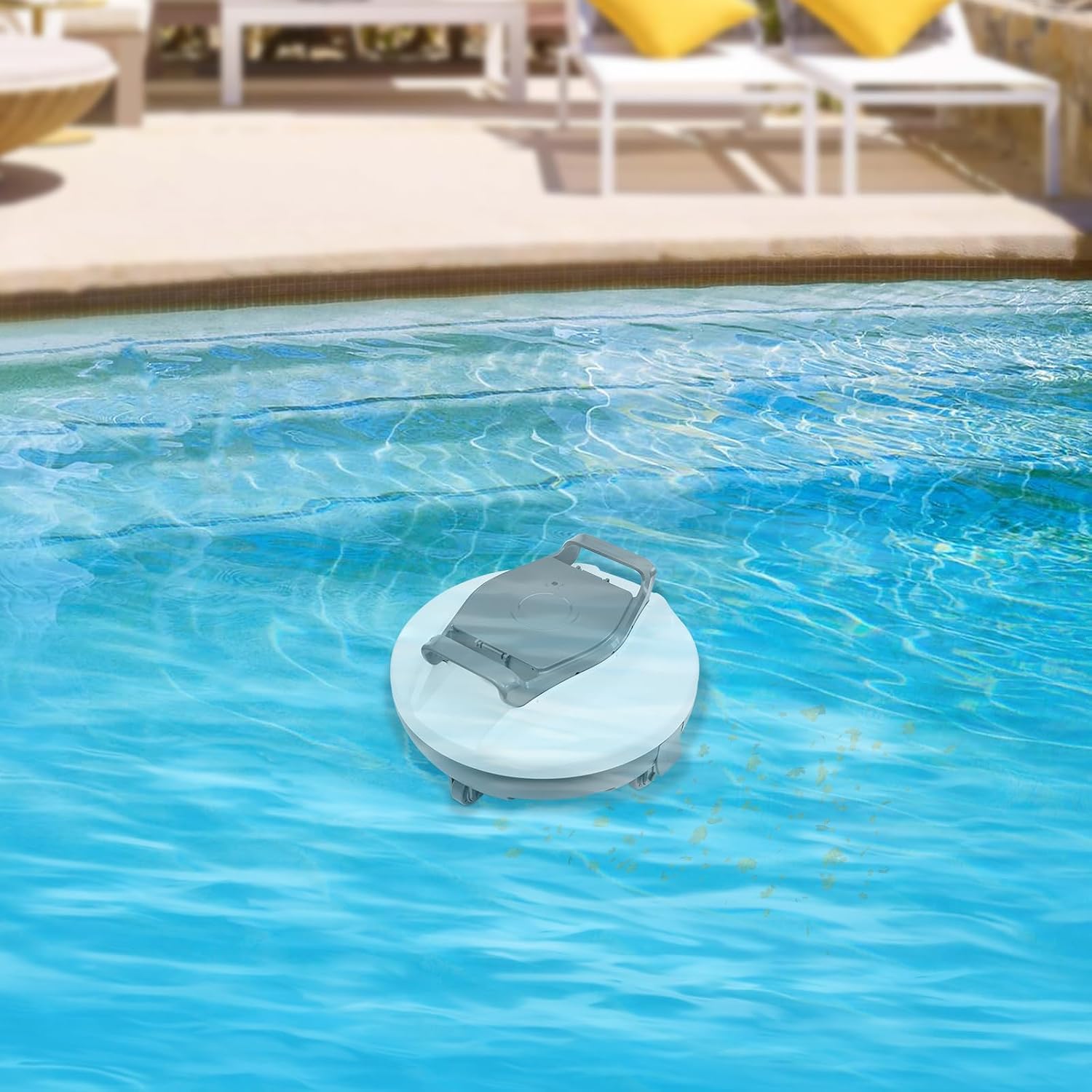 Swimming Pool Cleaning Machine, 2 Suction Ports Cordless Robotic Pool Cleaning Machine, 80㎡/861.11ft² Applicable Swimming Pool Area, Automatic Pool Cleaner for Households, Swimming Pools, Hotels