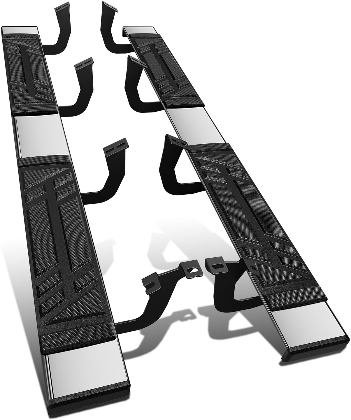DNA Motoring 6.5' Running Boards Side Steps Compatible with Toyota Tundra Extended Cab 2022-2024, with Mounting Brackets, STEPB-U-TD22-T1-E