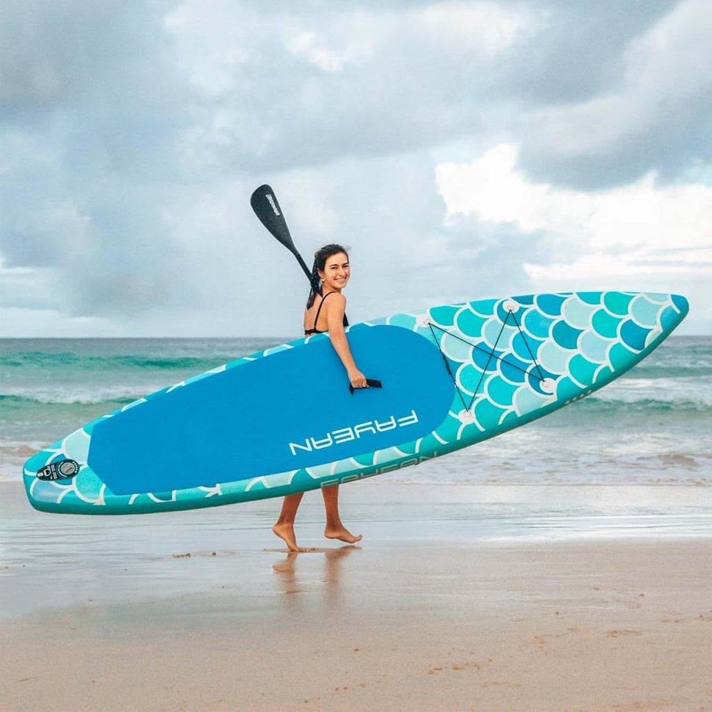Inflatable Paddle Board,Stand Up Paddle Board,Anti-Slip EVA Deck,Complete SUP Accessories for All Skill Levels,Widened Paddleboard Equipped with Removable Fin, Hand Pump