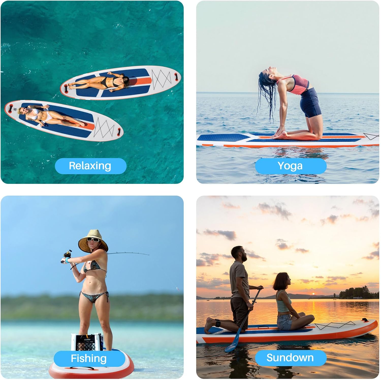 10'6x33'' Extra Wide Inflatable Paddle Board, 400lb Capacity Stand Up Paddle Board for Adults, Stable Inflatable Sup Yoga Board, All Skill Levels, 2Pcs Paddle & Carry Bag, 1 Repair Kit