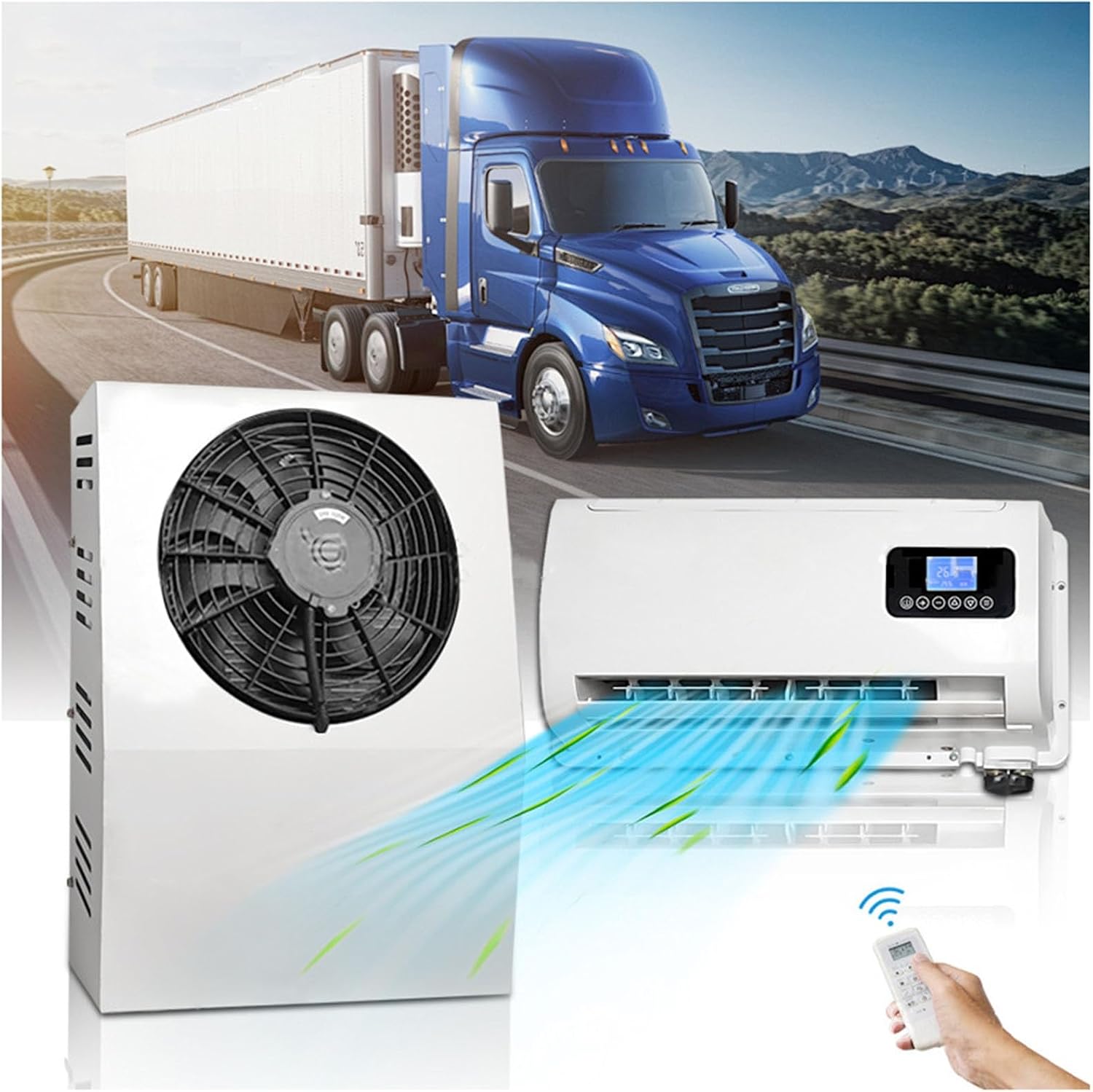 DC 12V Air Conditioner Electric RV Rooftop Air Conditioner Unit Split Cool Parking Air Conditioning Scroll Compressor Camper Air Conditioner For Truck BUS Minivans