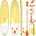 FBSPORT 11' Premium Stand Up Paddle Board, Yoga Board with SUP Accessories & Carry Bag | Wide Stance, Surf Control, Non-Slip Deck, Leash, Paddle and Pump for Youth & Adult