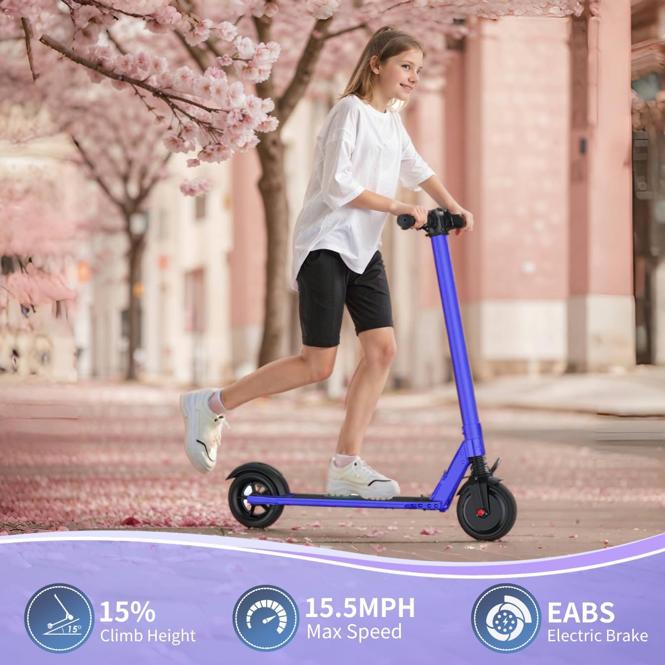 Caroma Electric Scooter Adults Peak 450W, 16-21 Miles Range E Scooter, Safe Speed Control Scooter with Smart LED Display Max 16 MPH, Lightweight Foldable E-Scooter,Electric Scooter for Kids,Gift Idea