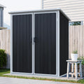 YOPTO 5x3 FT Outdoor Storage Shed,Waterproof Resin Cabinet with Lockable Doors,Storage Sheds House Shelter w/Sloped Roof,Tool House for Storing Bicycles,Lawnmowers,Black
