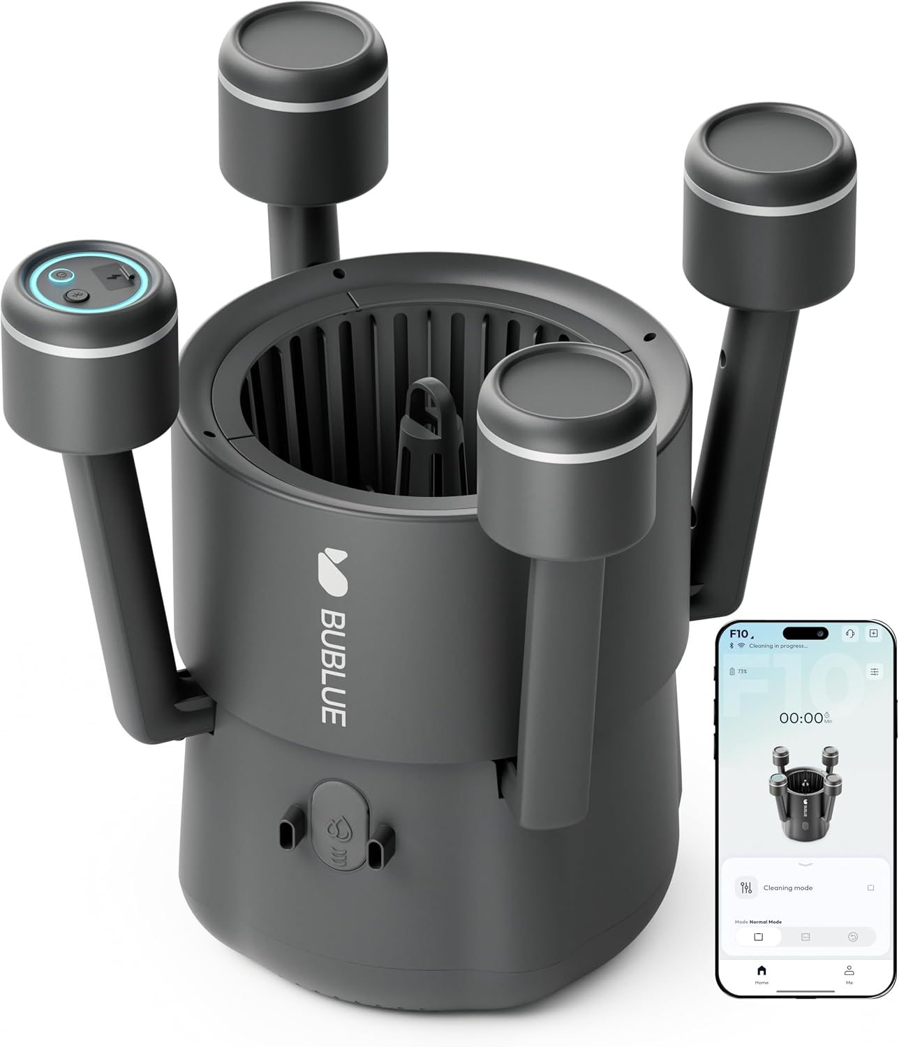 (2026 Upgrade) BUBLUE F10 Pool Surface Skimmer Robot, Pool Cleaner with App Control,Powerful Suction,5L Filter, Dual Cleaning Modes, AI Navigation,Ideal for In-Ground & Above-Ground Pools,Space Gray