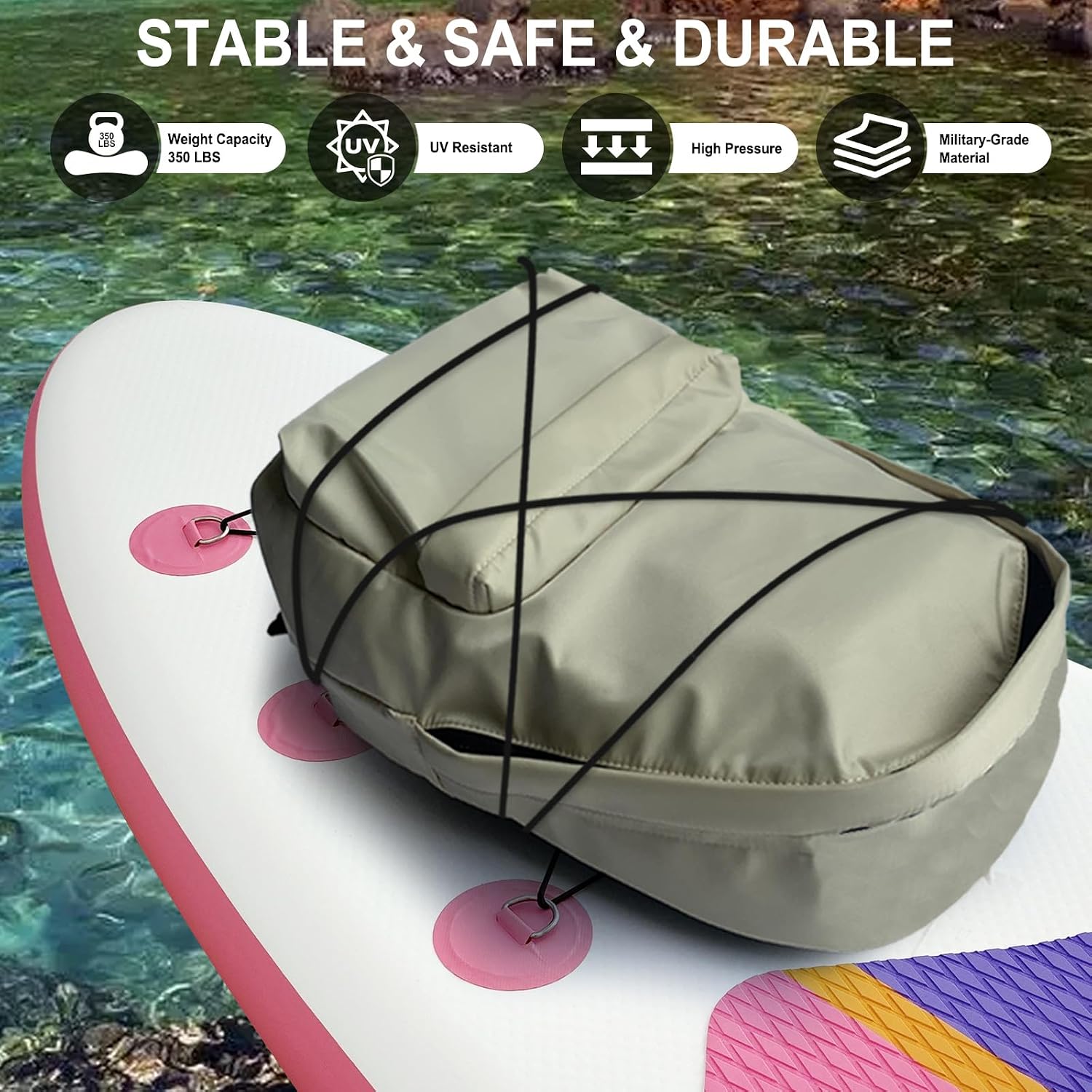 SUDOO Inflatable Stand Up Paddle Board 10'/ 10'6' SUP with 450LB Weight Capacity Adjustable Paddle Wide Stable Non Slip EVA Deck Complete Accessories for Adults Beginners Youth Outdoor Water Sports