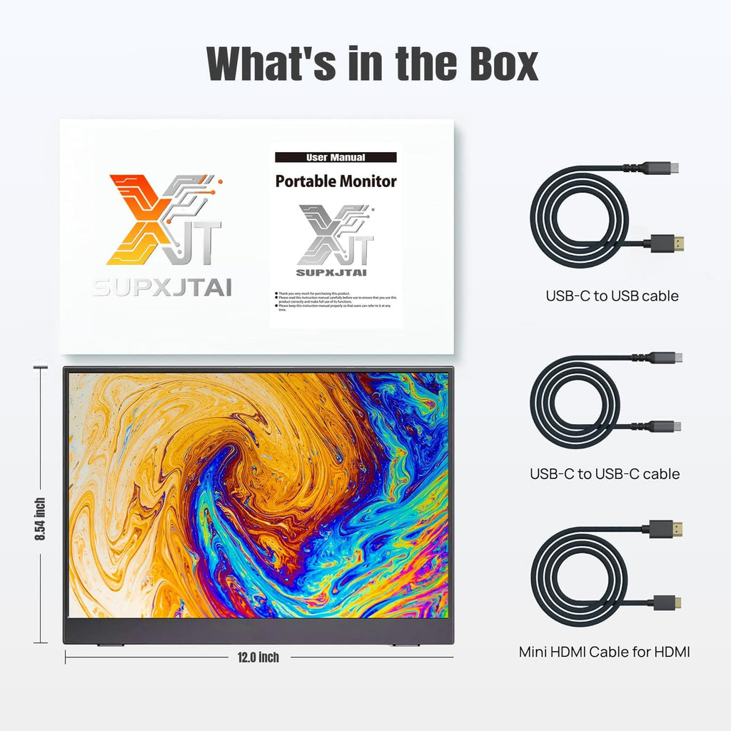 14' Portable Monitor Ultra-Slim 3000 * 2000P LTPS/ 3K HDR,Bracket Laptop Screen Extender, HDMI/Type C Port Second Screen for Laptop/PC/Mac/Phone/Xbox/PS4/Switch