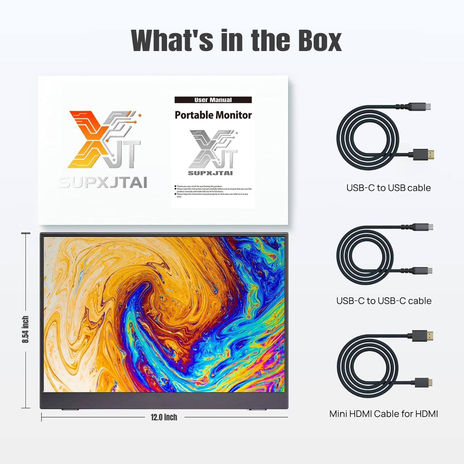 14' Portable Monitor Ultra-Slim 3000 * 2000P LTPS/ 3K HDR,Bracket Laptop Screen Extender, HDMI/Type C Port Second Screen for Laptop/PC/Mac/Phone/Xbox/PS4/Switch