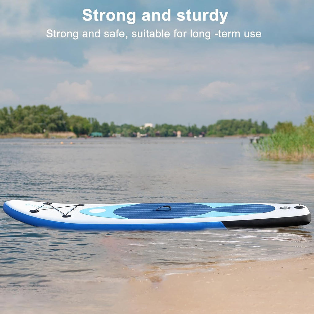 Inflatable Stand Up Paddle Boards with Premium PVC Paddle Board with Carry Bag Board Accessories, Wide Stable Design, Non-Slip Comfort Deck for Youth & Adults Blue
