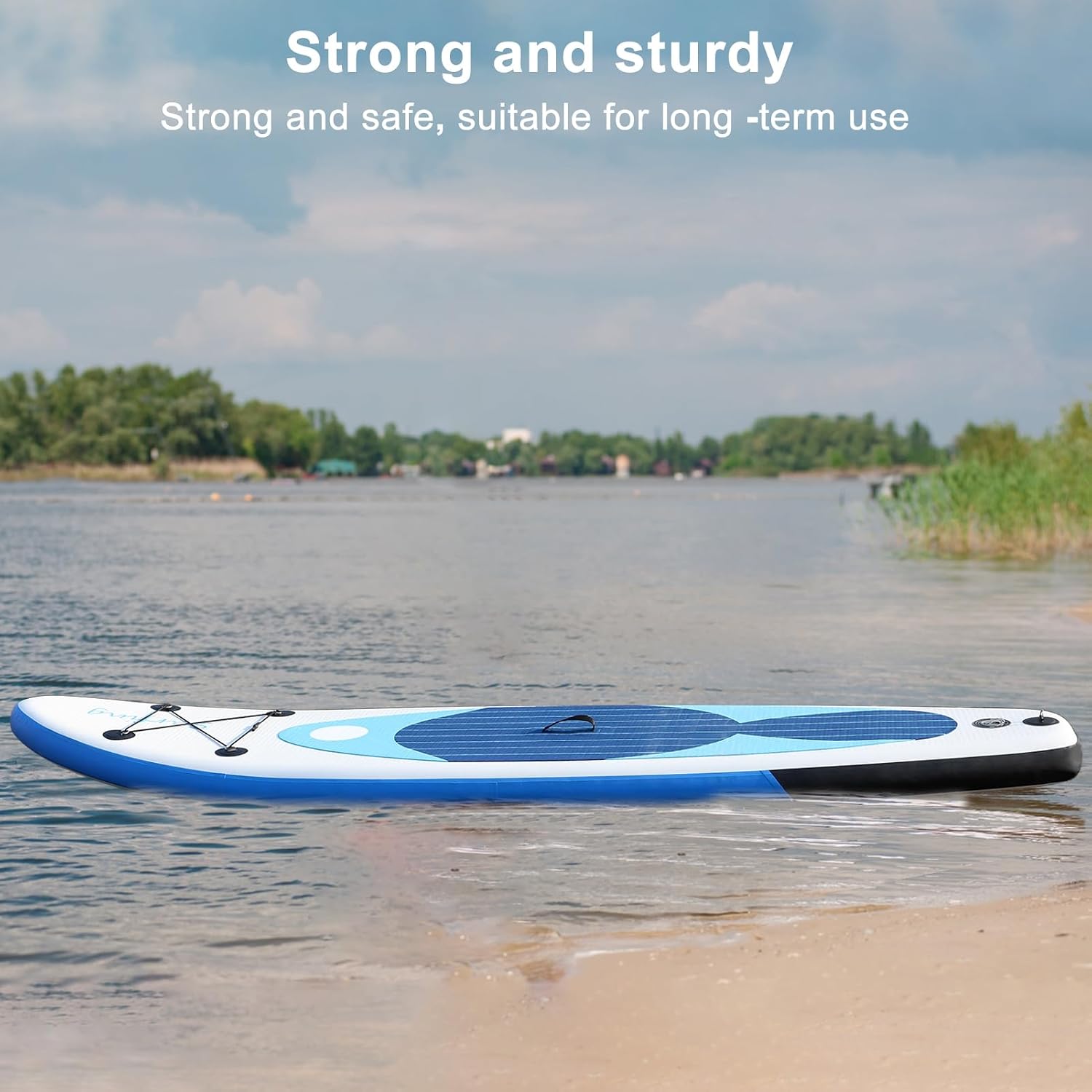 Inflatable Stand Up Paddle Boards with Premium PVC Paddle Board with Carry Bag Board Accessories, Wide Stable Design, Non-Slip Comfort Deck for Youth & Adults Blue