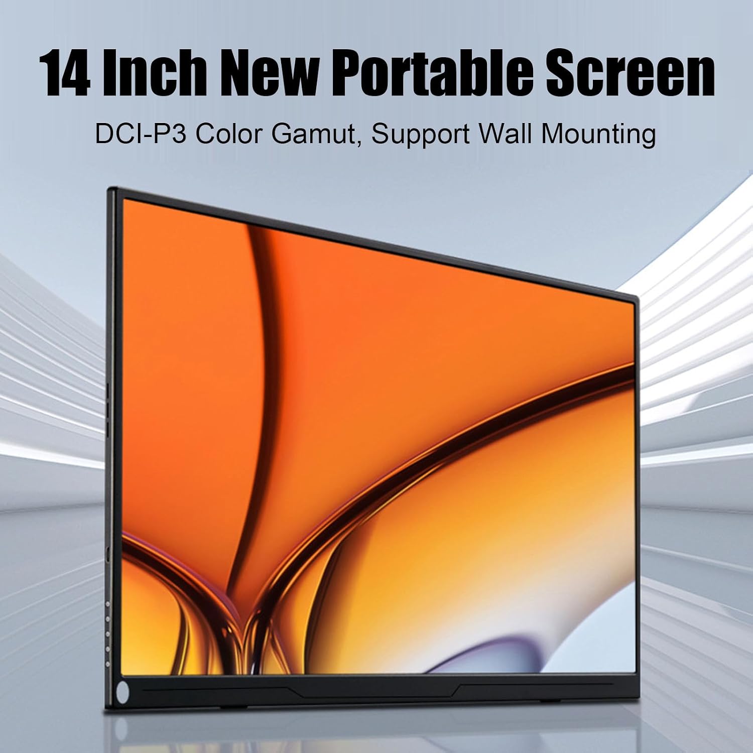 Laptop Screen Extender, 14in Laptop Monitor Extender with 1080 Display, Support Double USB C, Built - in Speakers for Office and Home