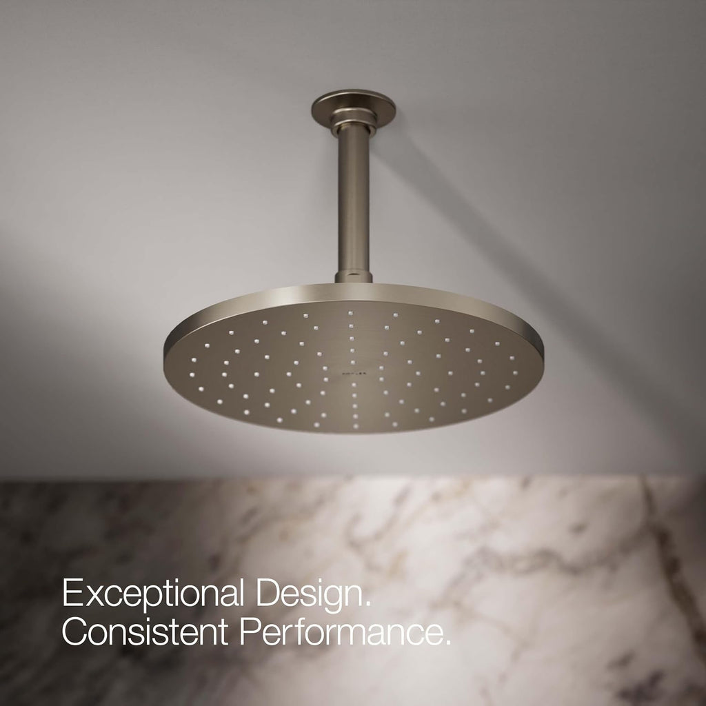 Kohler 13689-G-BN Contemporary Round 10' single-function rainhead, 1.75 gpm, Vibrant Brushed Nickel