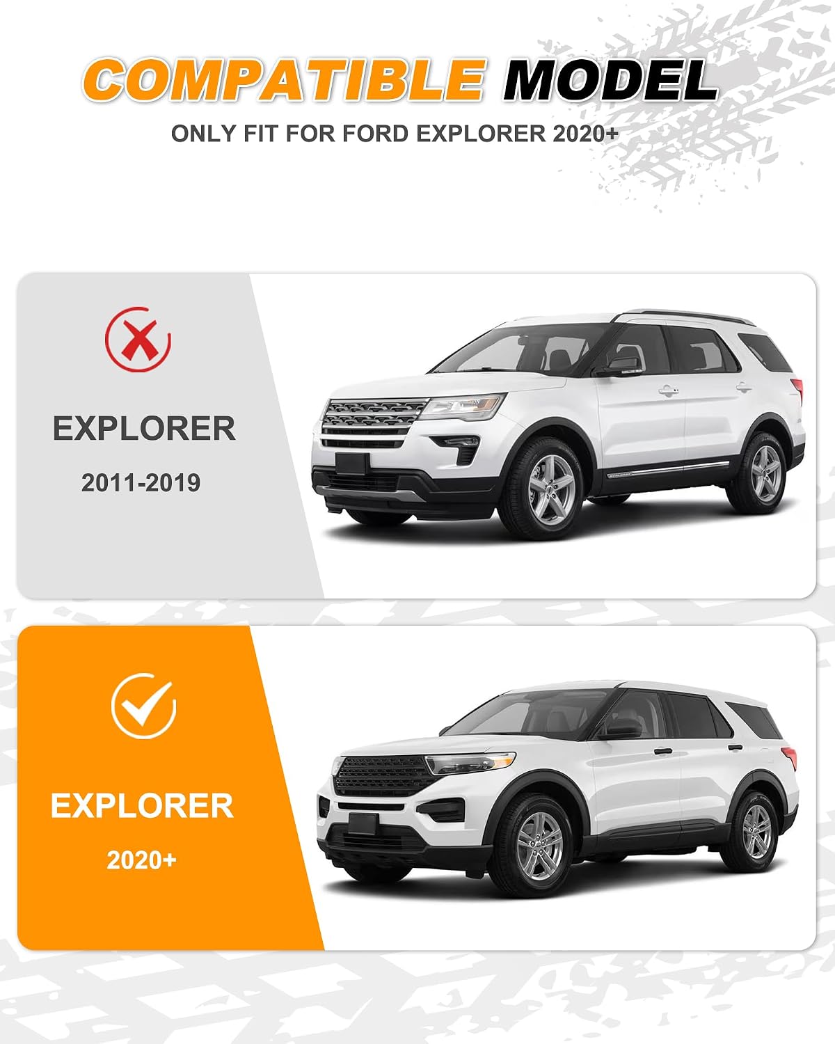Running Boards Fit for 2020-2026 Ford Explorer Base ST XLT Limited Platinum ST-Line Timberline Side Steps w/Mud Flaps