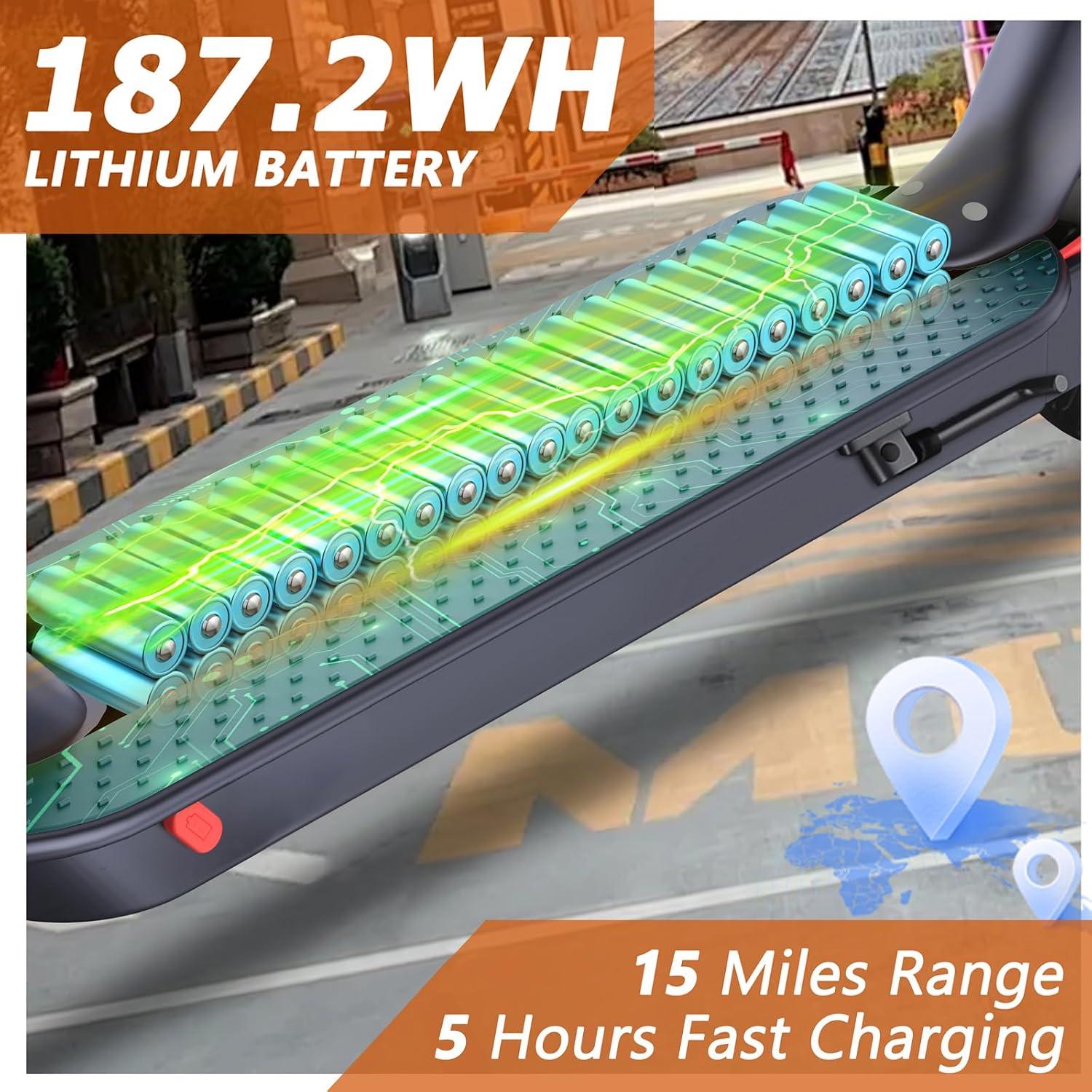 Qlaway 8.5' E Scooter for Adults 19/22 MPH 350/500W Motor 187.2/288.6/441WH Battery, Motorized Scooter Up to 22 Miles Range, Foldable Bearing 265 LBS/APP Control