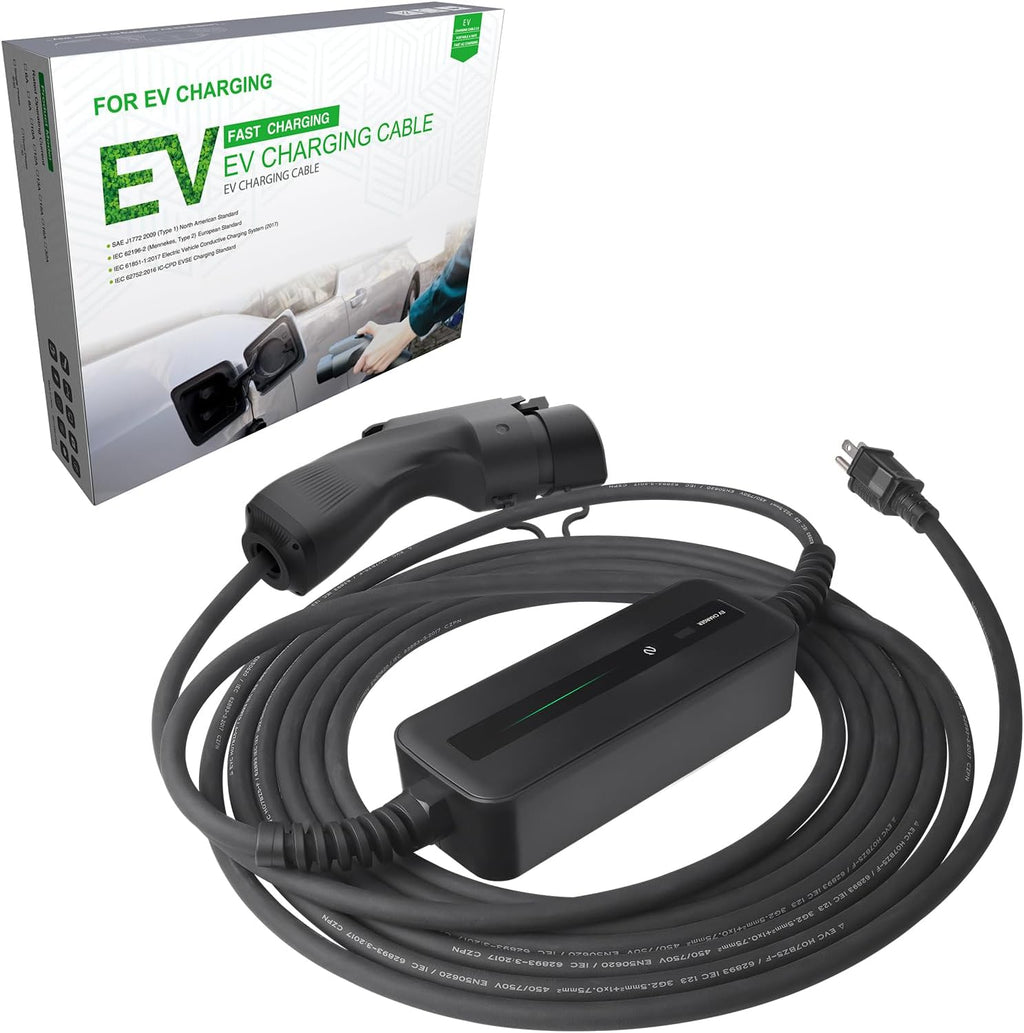 Morec Level 1 EV Charger, Electric Vehicle Portable Charger with 20FT Cable, Home Electric Vehicle Charging Station, 110V 15A, NEMA5-15P SAE J1772
