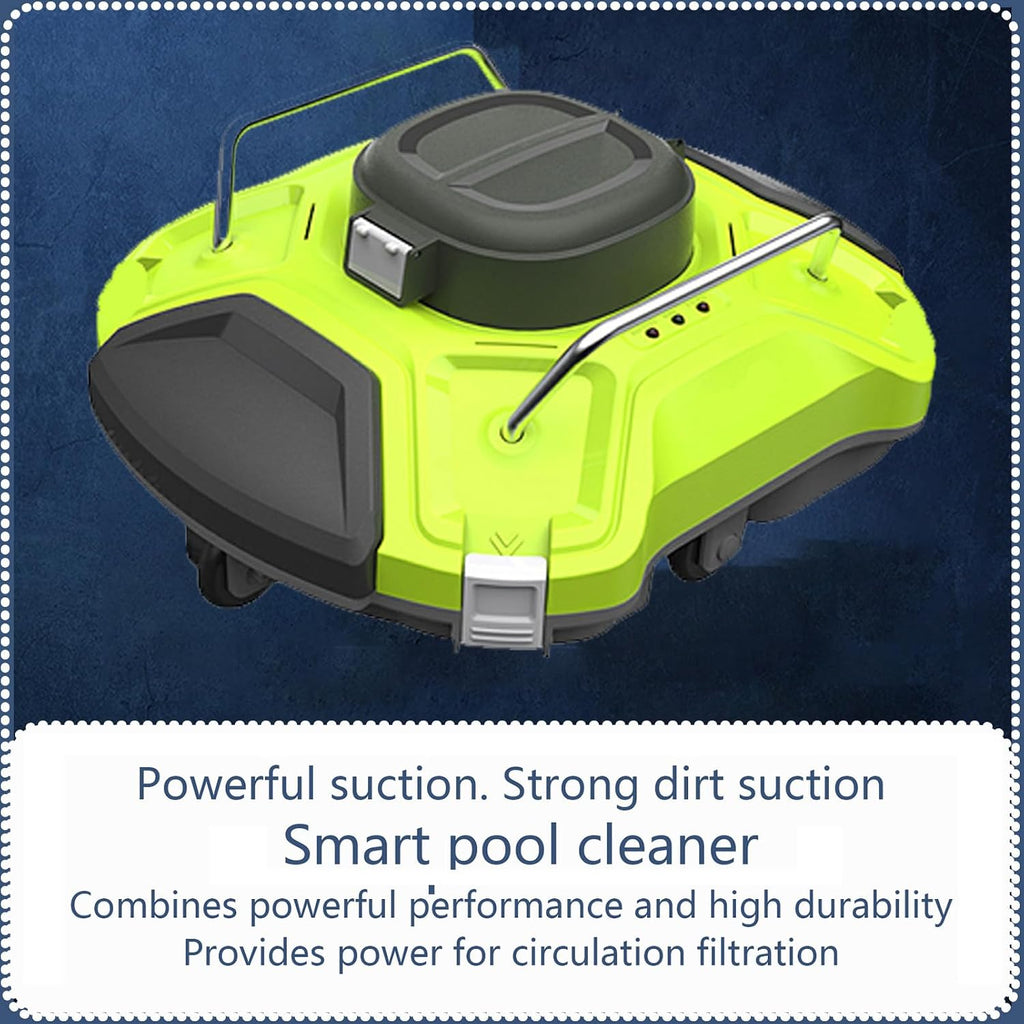Automatic Pool Cleaning Robot,Pool Cleaner Automatic,Cordless Robotic Pool Vacuum,Pool Automatic Vacuum Cleaner, for Above Pools Up to 80m²,Automatically Dock
