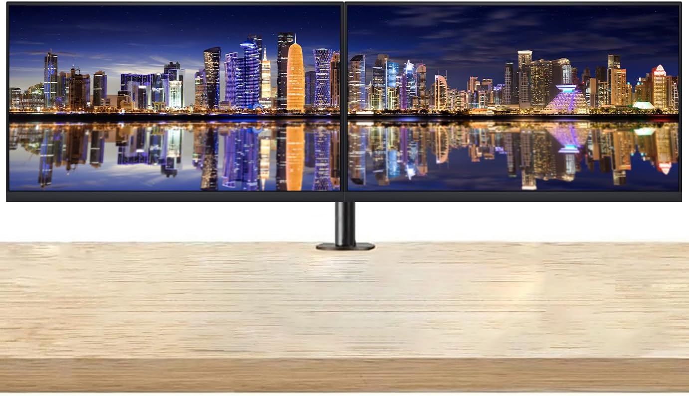 Dell P2423DE 24-inch 1440P Quad HD 2K LCD Monitor, 2-Pack Low Blue Light, Full Dock, Daisy Chain, IPS, HDMI, DisplayPort, USB Hub, USB-C, Ethernet and Desk Mount Dual Monitor Stand (Renewed)