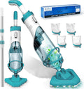 Cordless Pool Vacuum for Above Ground, Handheld Pool Spa Vacuum Cleaner for Inground Pools Hot Tub, Rechargeable, 60' Extendable Pole, up to 19.5 GPM for Leaves, Debris, Shallow Steps