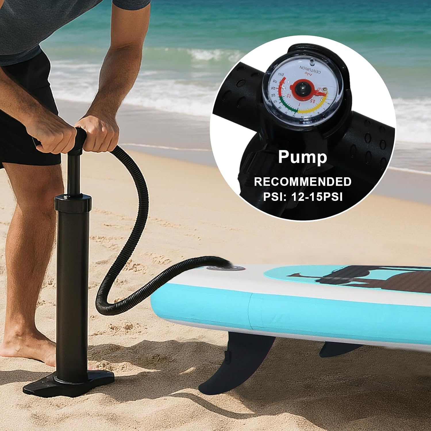 Inflatable Stand up Paddle Board, Extra Wide SUP, with Premium Paddleboard Accessories, Hand Pump, Backpack, Adult & Youth, for Yoga Fishing Paddling