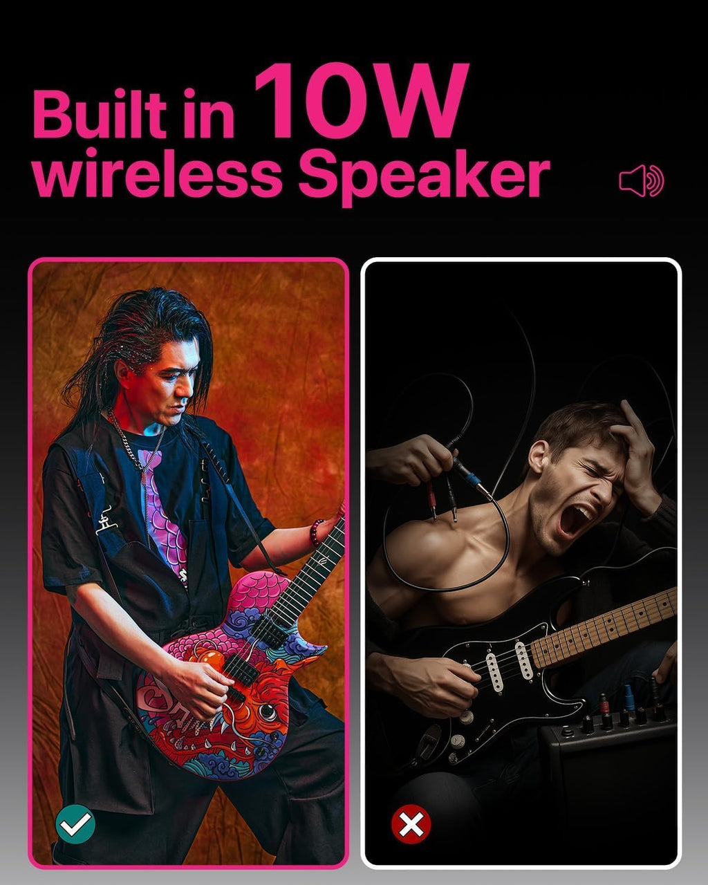 Enya Electric Guitar Shinichi Kobayashi Signature Loong Nova Go Sonic Smart Electric Carbon Fiber Guitarra with 10W Wireless Speaker, All-in-One Portable Rig for Street Performers & Home Studios