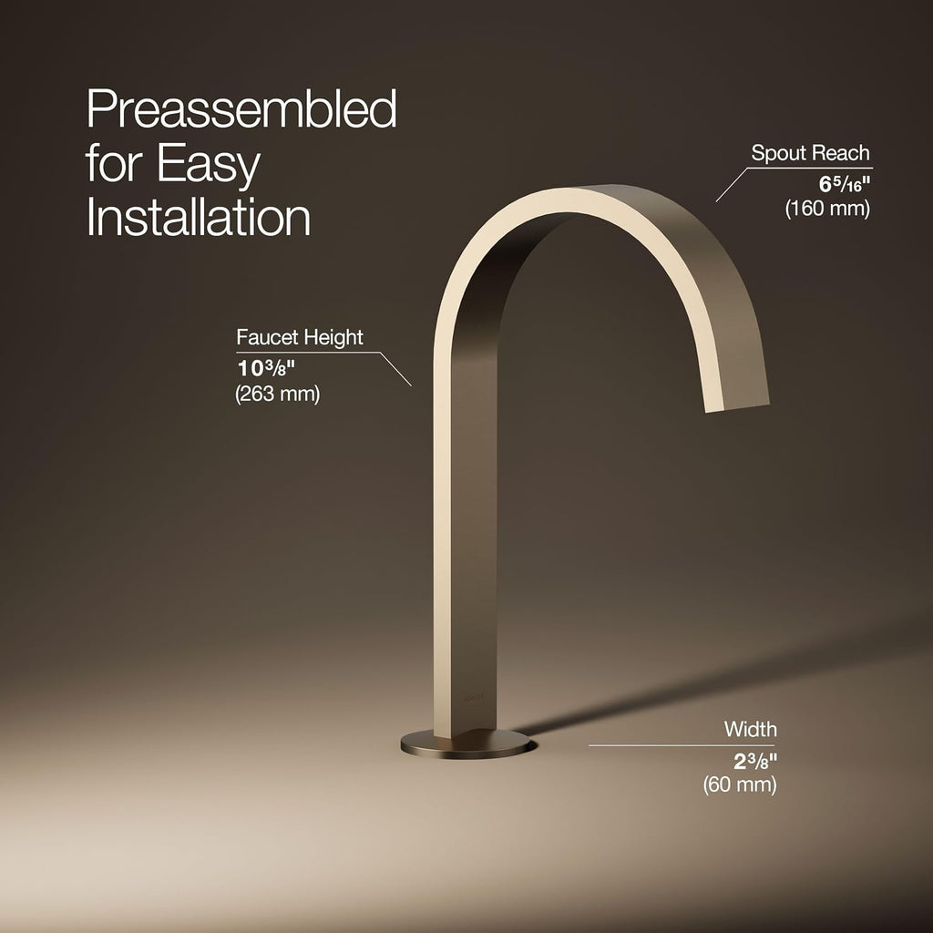 Kohler 77968-BV Components® Bathroom Sink Faucet spout with Ribbon Design, 1.2 gpm, Vibrant Brushed Bronze