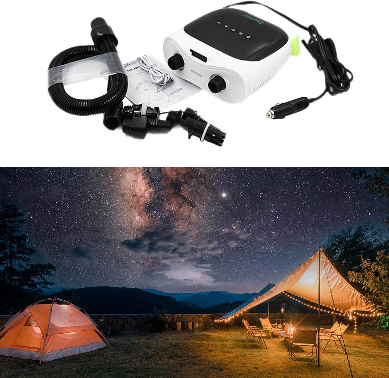 Portable Electric Air Pump Small Multiuse for Tents Paddle Board Air Beds