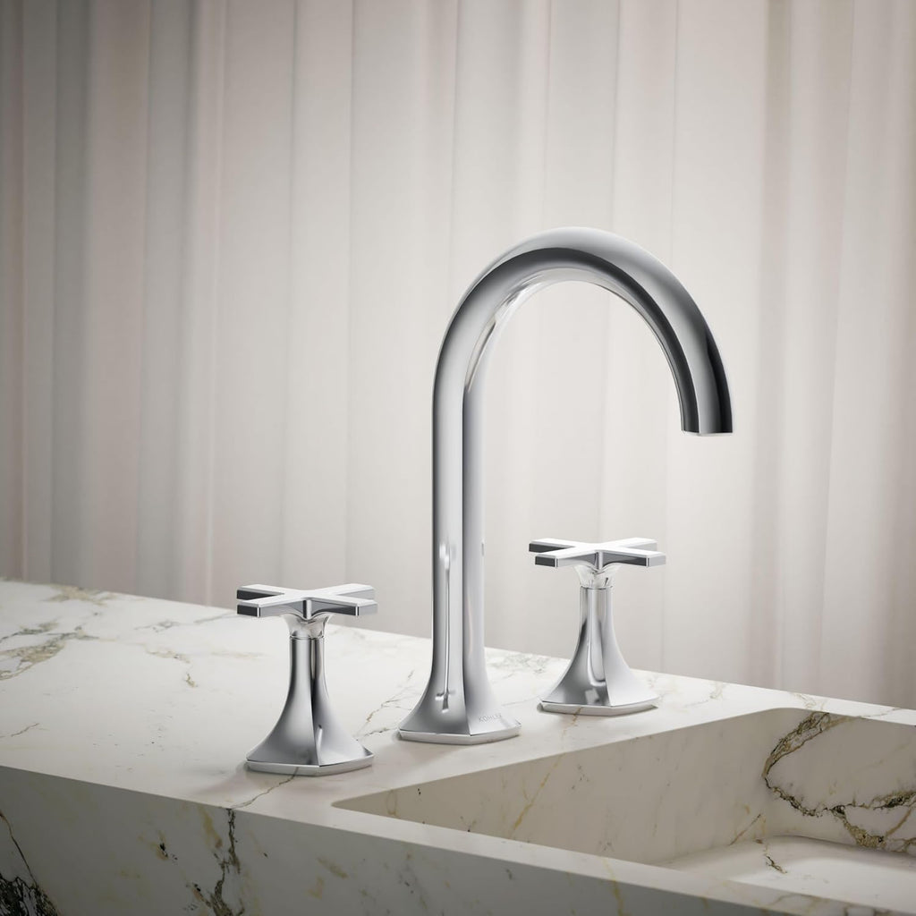 Kohler 27010-3-CP OCCASION™ Cross bathroom sink faucet handles, Polished Chrome