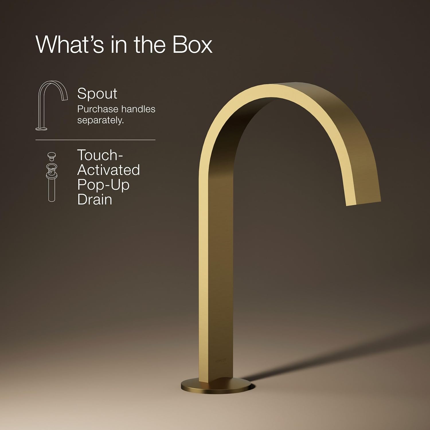 Kohler 77968-2MB Components® Bathroom Sink Faucet spout with Ribbon Design, 1.2 gpm, Vibrant Brushed Moderne Brass
