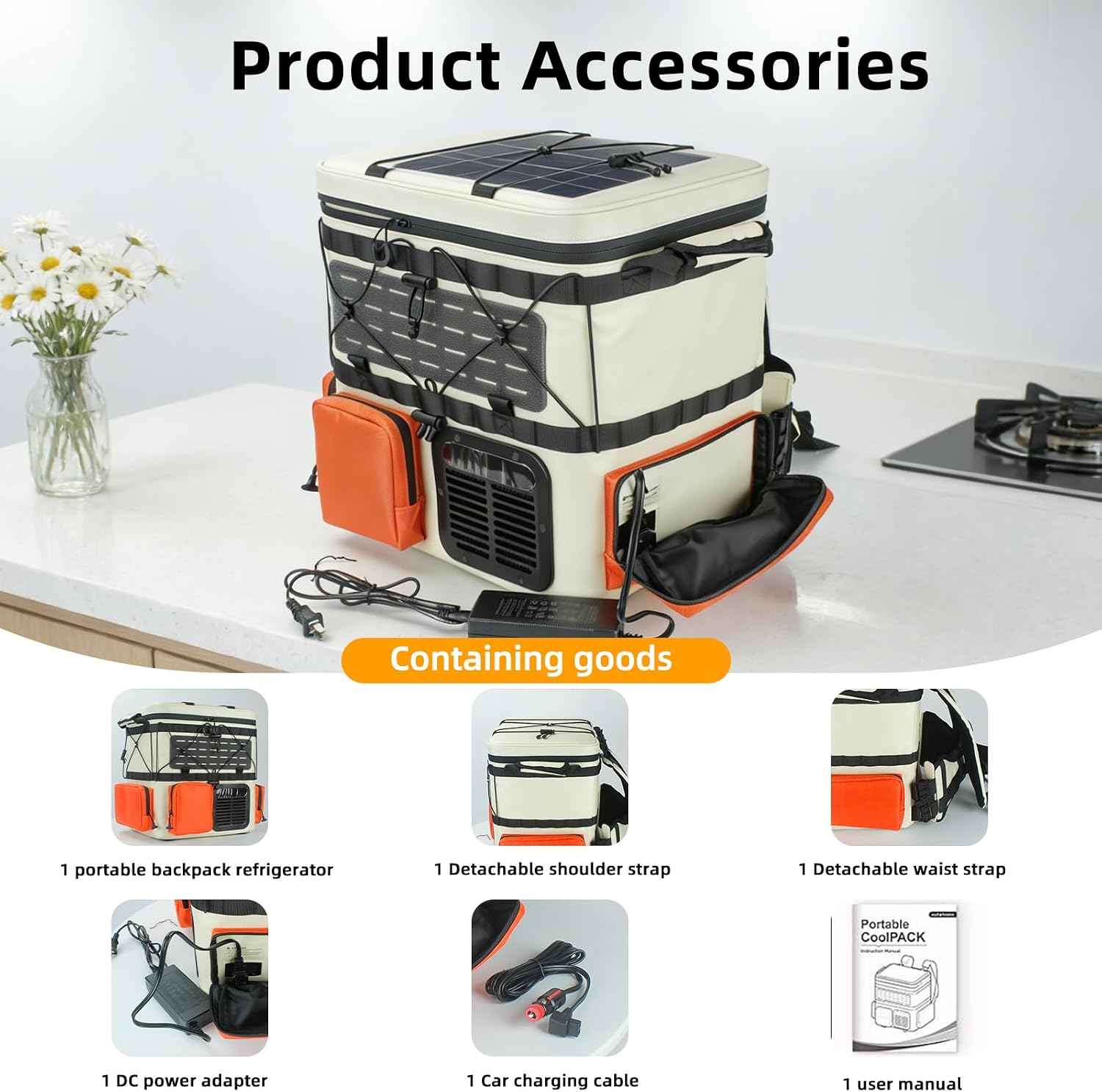 Bxiadbzl Backpack Car Refrigerator 19QT/18L - 12V DC/AC Compressor Cooler, -4~68℉ Quick Freeze for Truck,RV,Camping