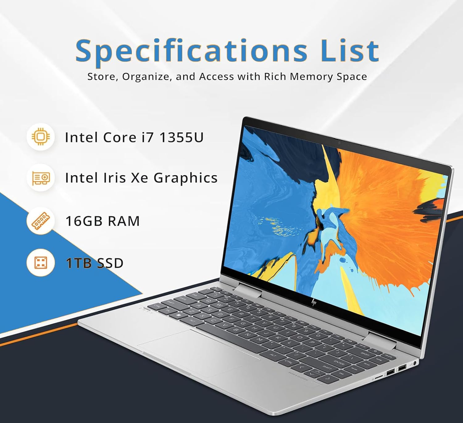 HP 2024 Envy 2-in-1 14' FHD Touchscreen Laptop, Core 7 150U(Bests i7-1355U), Wi-Fi 6E, FP Reader, Natural Silver, Backlit KB, BT 5.3, Win11 W/Stylus Pen (16GB RAM | 1TB SSD +Pen)
