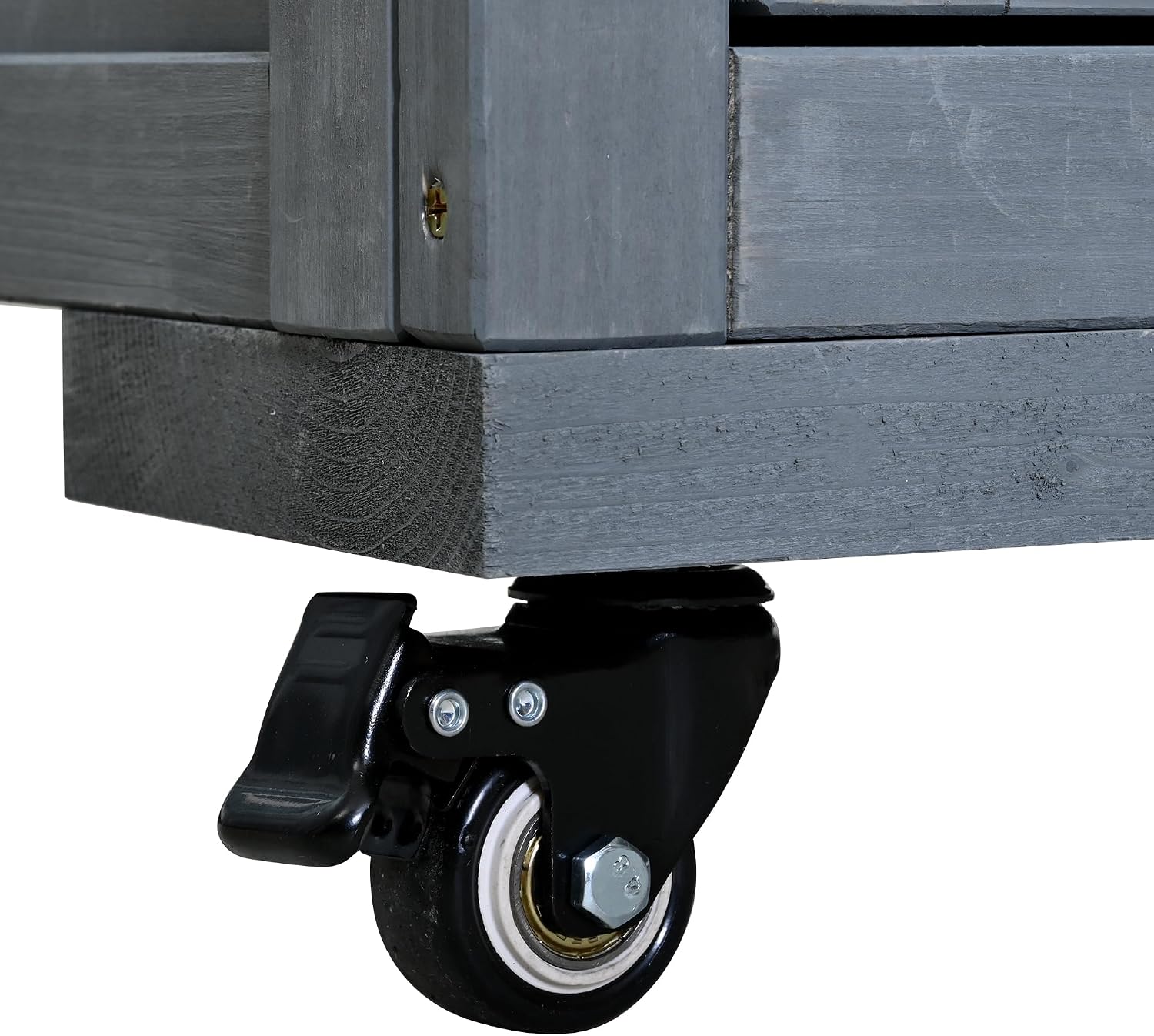 Multifunctional 3-in-1 Potting Bench Workstation with Storage & Wheels | Sturdy Fir Wood | Outdoor Garden, Patio, BBQ Prep Station (Gray-W)