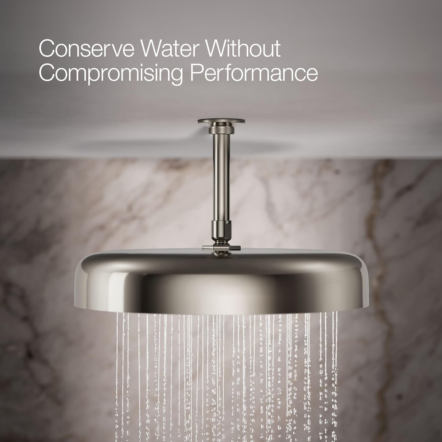 Kohler 26292-SN Statement® Round 14' single-function rainhead, 2.5 gpm, Vibrant Polished Nickel