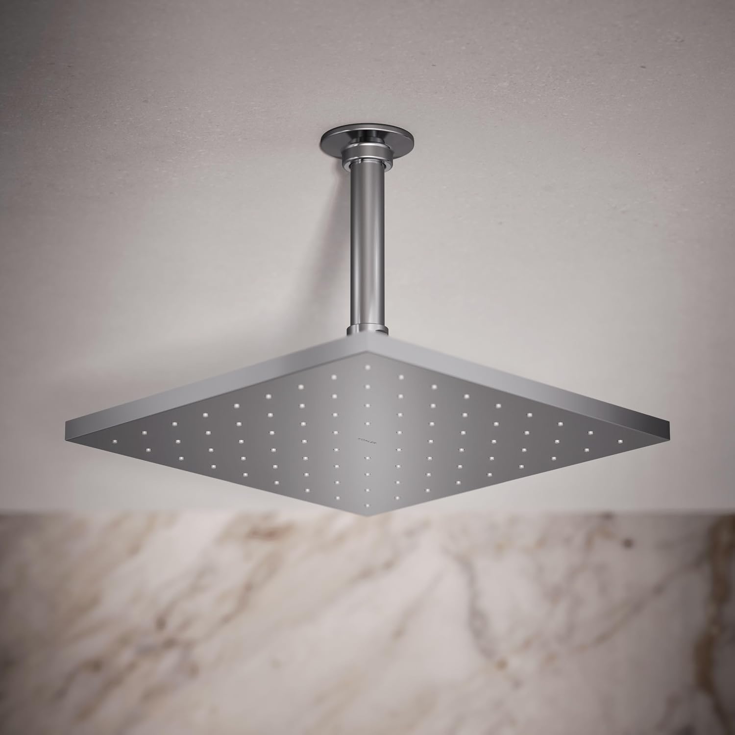 Kohler 13696-CP Contemporary Square 10' single-function rainhead, 2.5 gpm, Polished Chrome