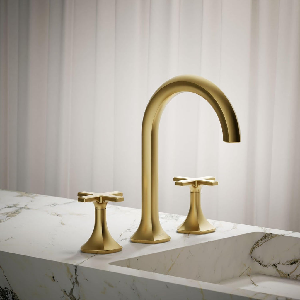 Kohler 27010-3-2MB OCCASION™ Cross bathroom sink faucet handles, Vibrant Brushed Moderne Brass