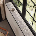 Waterproof Window Sill Cushion Cover - Minimalist Lines, Narrow Dustproof PVC Leather Protective Pad Customizable for Bay Windows & Balcony(27x59in/70x150cm)