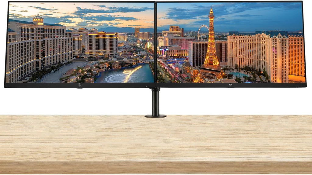 HP P22v G5 22 inch 1920 x 1080 Full HD Edge LED LCD Monitor, 2-Pack Bundle with Dual Desk Mount Monitor Stand
