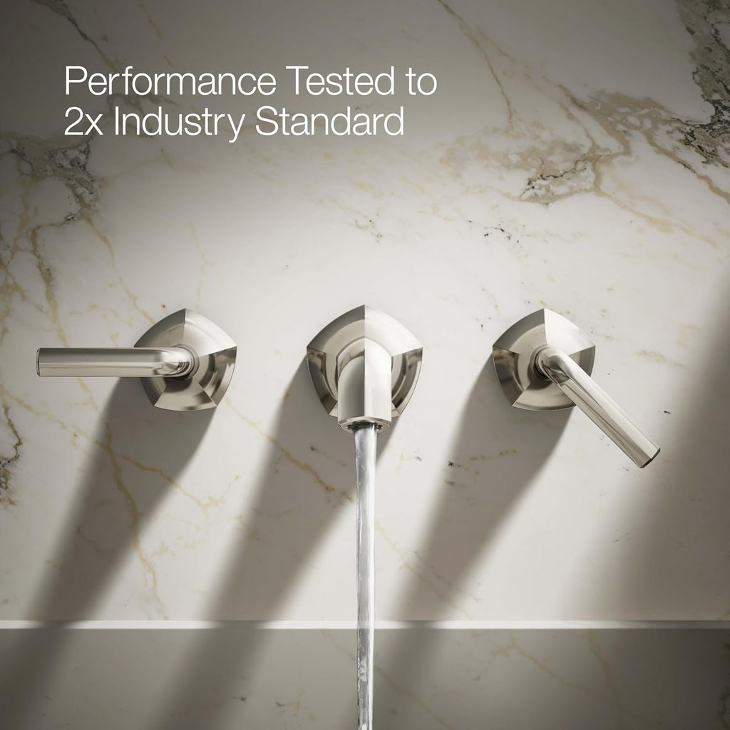KOHLER T27013-4-SN Occasion Wall-Mount Bathroom Sink Faucet Lever Handle Trim in Vibrant Polished Nickel