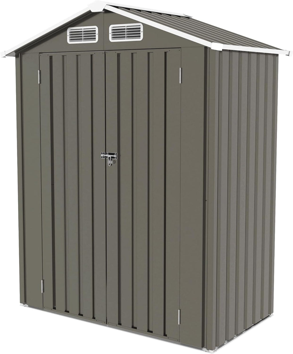 CHUNLY 5X3 FT Metal Outdoor Storage Shed, All Weather Tool Shed Storage Room with Peaked Roof Waterproof, Lockable Door for Garden Patio Backyard Lawn, Gary