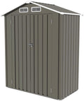 CHUNLY 5X3 FT Metal Outdoor Storage Shed, All Weather Tool Shed Storage Room with Peaked Roof Waterproof, Lockable Door for Garden Patio Backyard Lawn, Gary