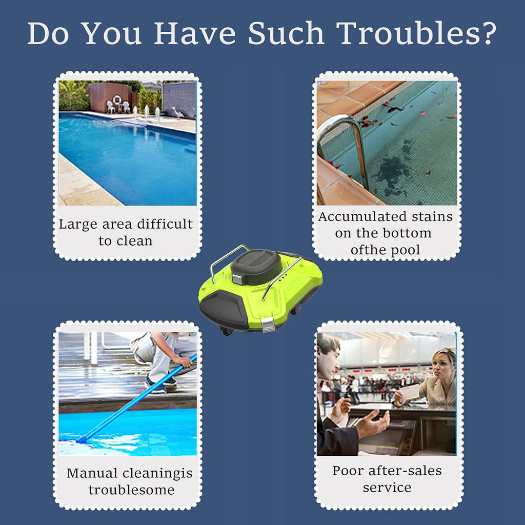 Automatic Pool Cleaning Robot,Pool Cleaner Automatic,Cordless Robotic Pool Vacuum,Pool Automatic Vacuum Cleaner, for Above Pools Up to 80m²,Automatically Dock