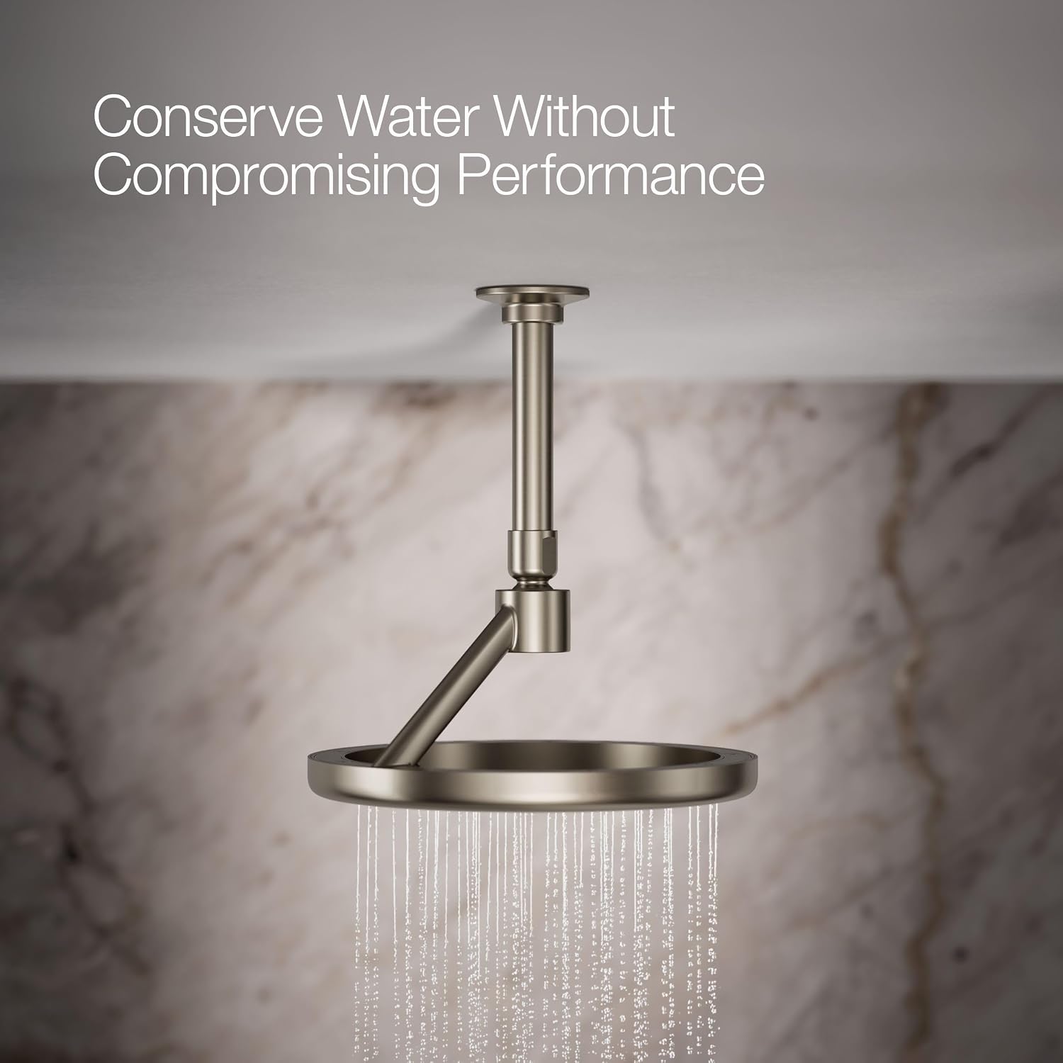 Kohler 26301-BN Statement® Open Rain iconic single-function rainhead,' 2.5 gpm, Vibrant Brushed Nickel