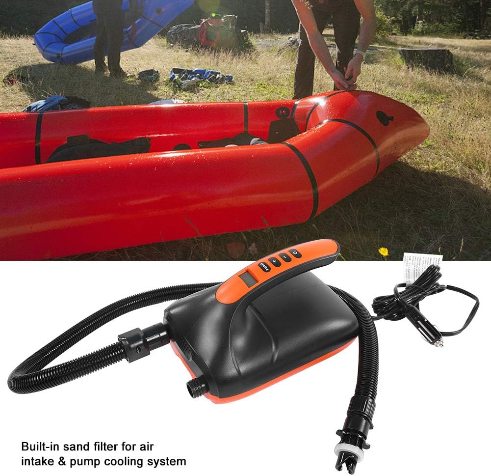 Pressure Portable 12V Digital Air Pump for Paddle Board, Electric Inflatable Air Pump with LCD Di, Dual S Inflation up to 20PSI, Weight 4Lbs with