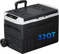 12 Volt Car Refrigerator,32QT(10L) -4°F~68°F, Dual Power 12/24V DC & 110-240V AC Electric Fridge, Battery Powered Cooler, Portable Freezer for Camping, Travel, RV, Truck, Boat & Home Use