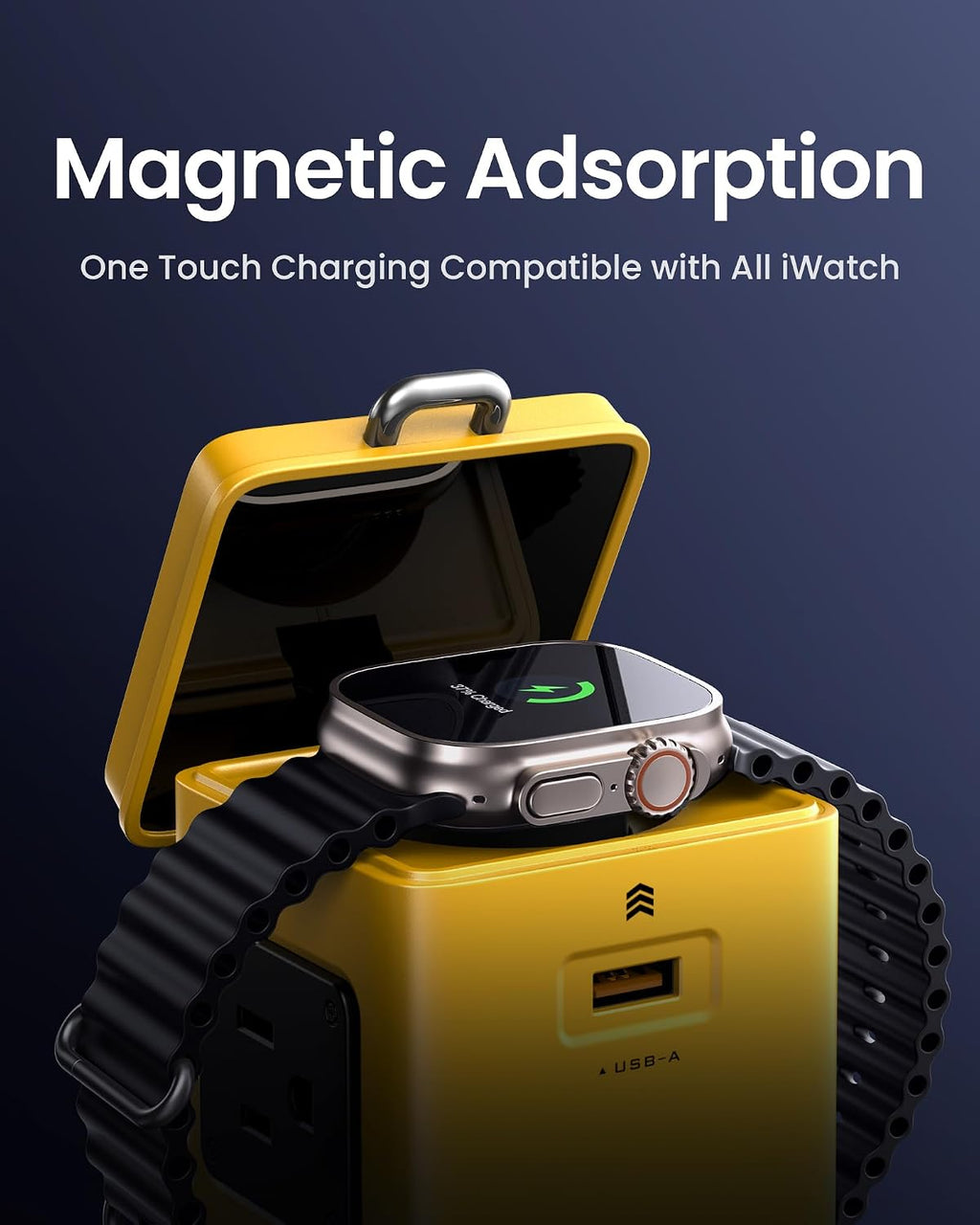 PISEN 8-in-1 Mag-Safe Charger Stand - 140W Charging Station for Multiple Devices Mag-Safe Stand Magnetic Qi2 Wireless Charger for iPhone 17/16/15/14/13/12, Magnetic Charger for Apple Watch (Yellow)