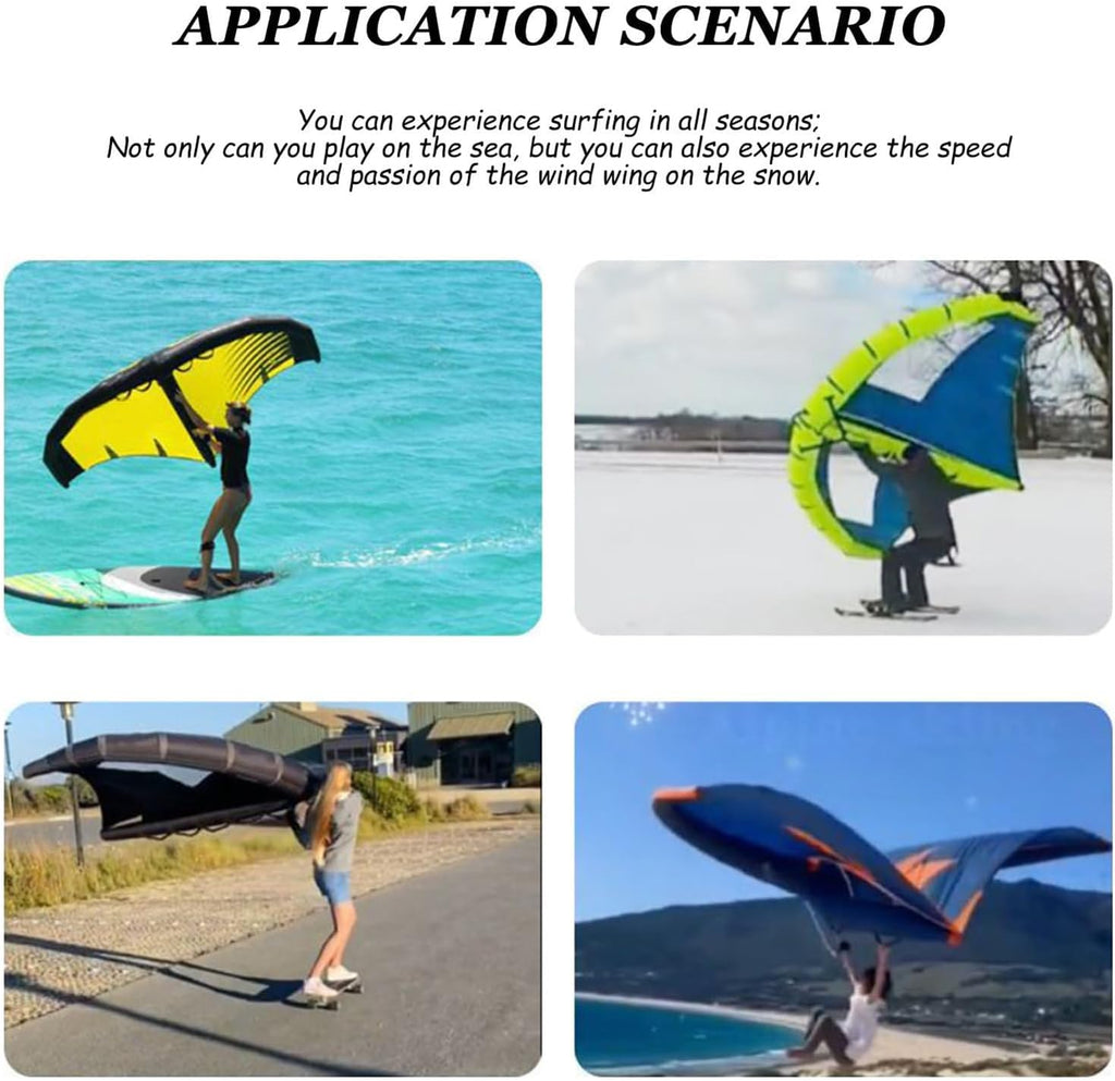 Inflatable Surf Wing with Pump, Wing Foil Kite for Paddle Board and Hydrofoil, Portable Windsurfing Wing for Outdoor Water Fun
