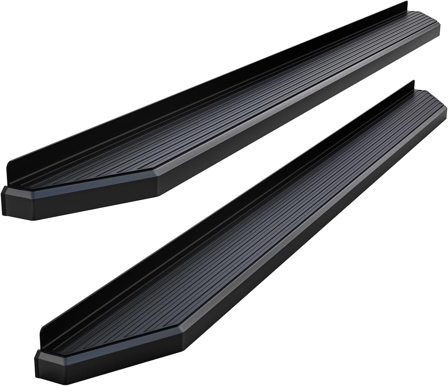 APS 6-inch (Black Stainless Steel Powder Coated Flat Style) Running Boards Side Bars Side Steps Compatible with Chevy Suburban 2021-2026