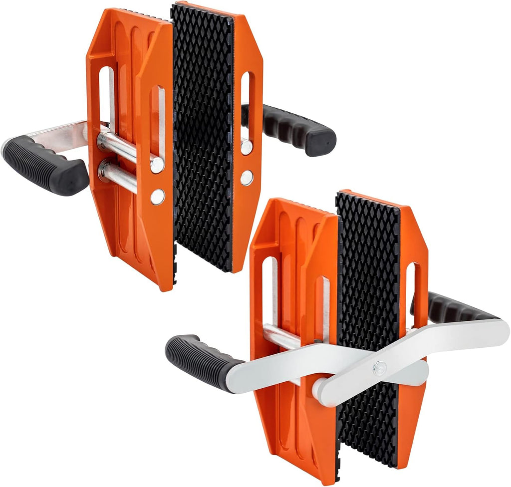 2 PACK Double Handed Stone Carrying Clamps with Black Rubber-lined, Granite Panel Carriers Lifting Tools, 660lbs Transporting Heavy Duty Carry Clamp for Glass Quartz Slabs Marble