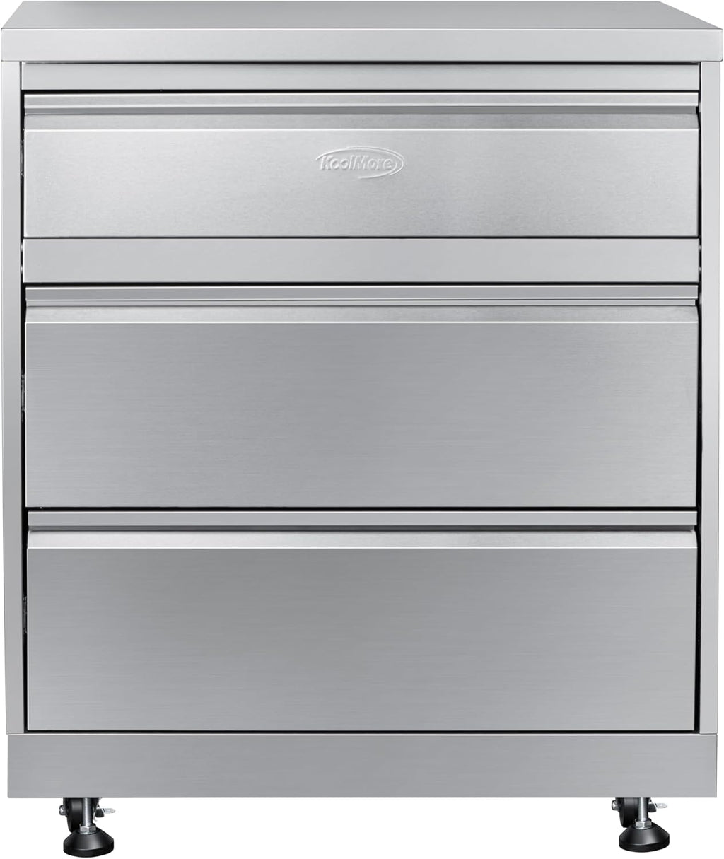 KoolMore 32 in. Stainless-Steel Outdoor Kitchen Cabinet with Three Drawers (KM-OKS-CAB3)